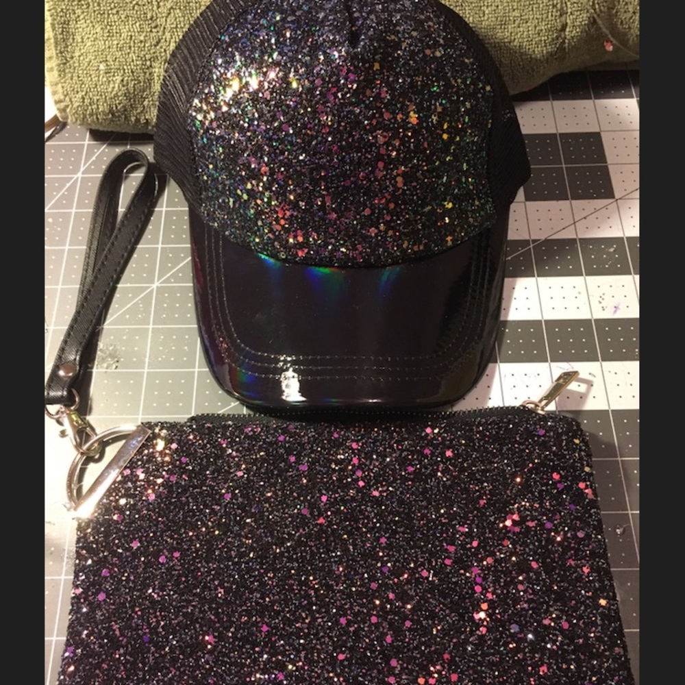 NWOT hat and matching large wristlet